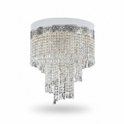 Luster plafondlamp Zilver Kroonluchter Plafondlamp Kristal 40x70 Lamp