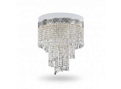 Luster plafondlamp Zilver Kroonluchter Plafondlamp Kristal 40x70 Lamp