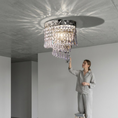 Kroonluchter Plafondlamp Luxe Zilver Plafondlamp Kroonluchter Kristal