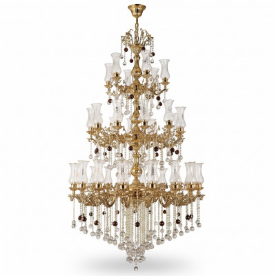Luxe plafondlamp Gouden kroonluchter Hanglamp Luchter Kristal 130x280cm