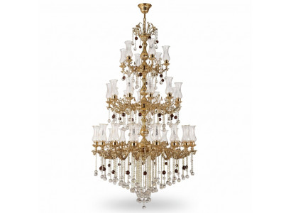 Luxe plafondlamp Gouden kroonluchter Hanglamp Luchter Kristal 130x280cm