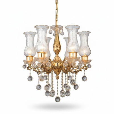 Plafondlamp Plafondluchter Kroonluchter Goud Kandelaar Kristallen lamp