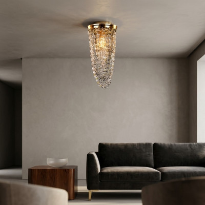 Luxe plafondlamp kroonluchter gouden plafondlamp kroonluchter kristal kunst