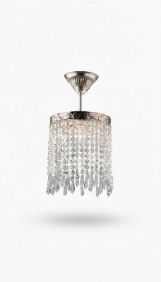 Luster Plafondlamp Kroonluchter Zilver Kristallen Lamp