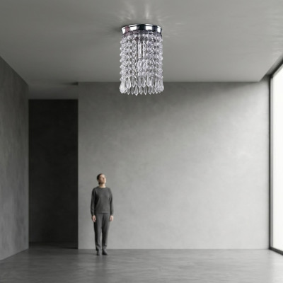 Lamp Plafondlamp Kroonluchter Zilveren plafondlamp Luchter Kristal