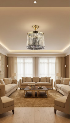 Plafondlamp Plafonnière Kroonluchter Goud Kroonluchter Kristallamp