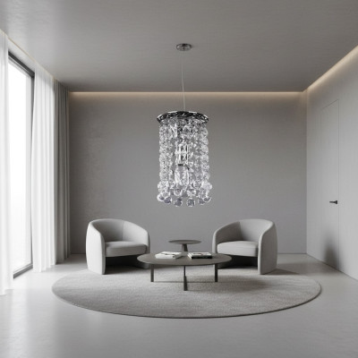 Kroonluchter Plafondverlichting Zilver Plafondlamp Luster Kristal Lamp