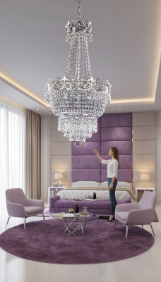 Kroonluchter Plafondlamp Zilver Plafondlamp Kandelaar Kristal Hanglamp