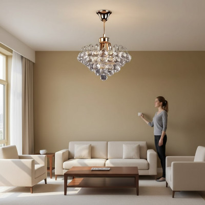 Plafondlamp Plafondluchter Kroonluchter Goud Kandelaar Kristallen Lamp