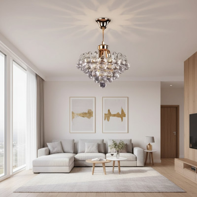 Plafondlamp Plafondluchter Kroonluchter Goud Kandelaar Kristallen Lamp