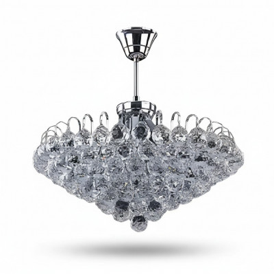 Luster Plafondlamp Kroonluchter Zilver Kristallen Plafonnière Lamp