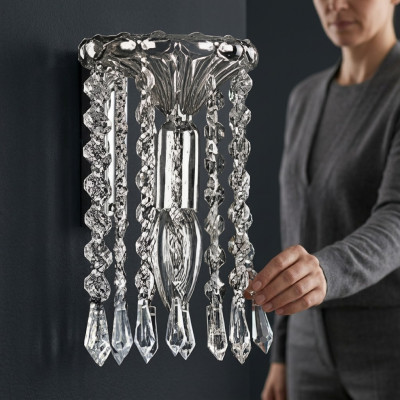 Plafondlamp Plafonnière Kroonluchter Zilver Kandelaar Kristallen Lamp