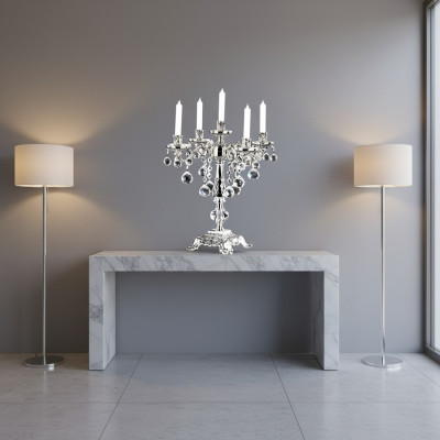 Kaarsenhouder Kandelaar Kaarsenstandaard Kaarshouder Elegant Zilver Kunst