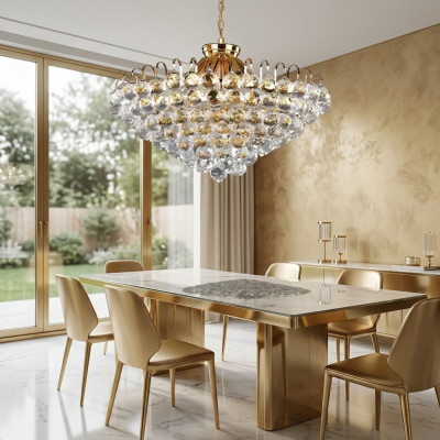 Plafondlamp Luxe Gouden Kroonluchter Plafonnière Kandelaar Kristal Art