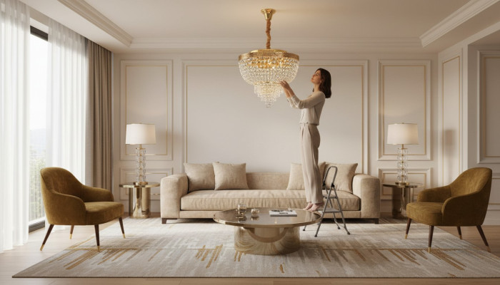 Kroonluchter Plafondlamp Luxe Goud Hanglamp Kroonluchter Kristal Kunst