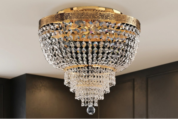 Kroonluchter Plafondlamp Luxe Goud Hanglamp Kroonluchter Kristal Kunst