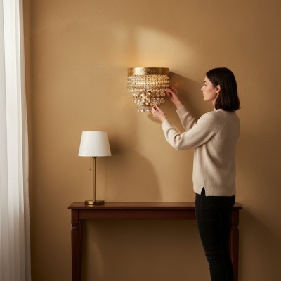 Wandlamp Wandlampen Wandlamp Kroonluchter Muur Lampen Kristal Goud