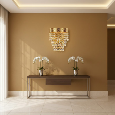 Lampen wandlamp wandlampen wandlamp kroonluchter wand kristal goud