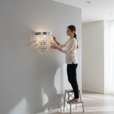 Wandlamp Wandlamp Wandlampen Kandelaar Wandlampen Kristal Zilver