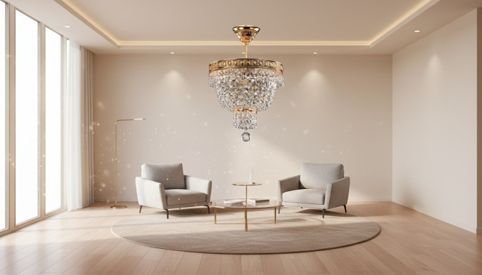 Kroonluchter Plafondlamp Luxe Gouden Plafondlamp Luster Kristal Kunst