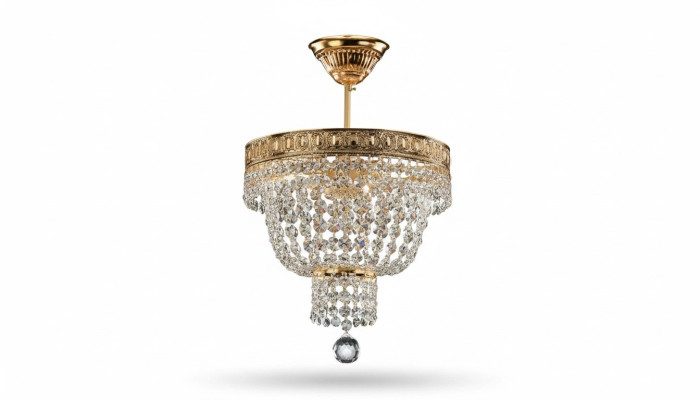Kroonluchter Plafondlamp Luxe Gouden Plafondlamp Luster Kristal Kunst