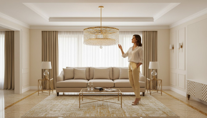 Hanglamp Kroonluchter Luxe Goud Plafondlamp Ronde Kristallen Kunst