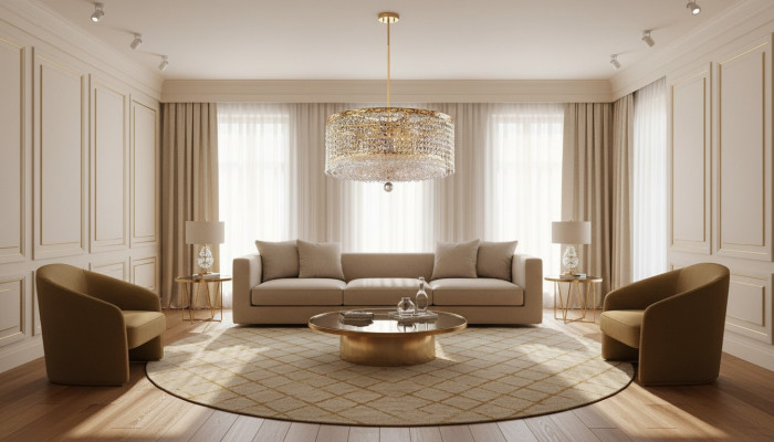 Hanglamp Kroonluchter Luxe Goud Plafondlamp Ronde Kristallen Kunst