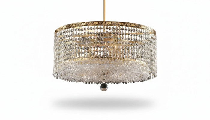 Hanglamp Kroonluchter Luxe Goud Plafondlamp Ronde Kristallen Kunst