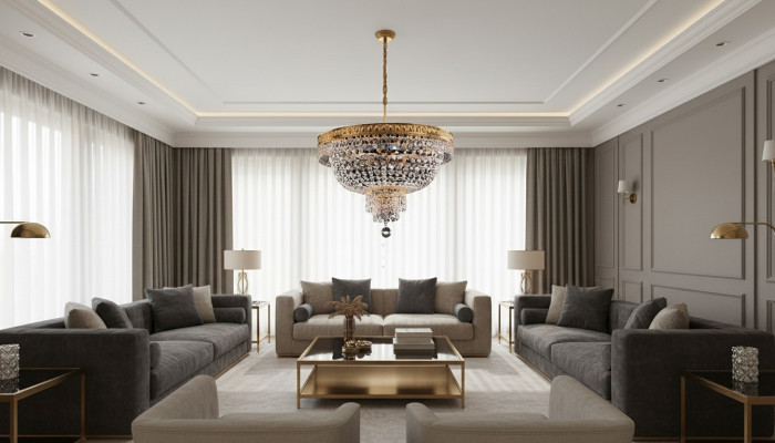 Lustre plafondlamp Luxe Gouden kroonluchter Plafondlamp Kristal Kunst