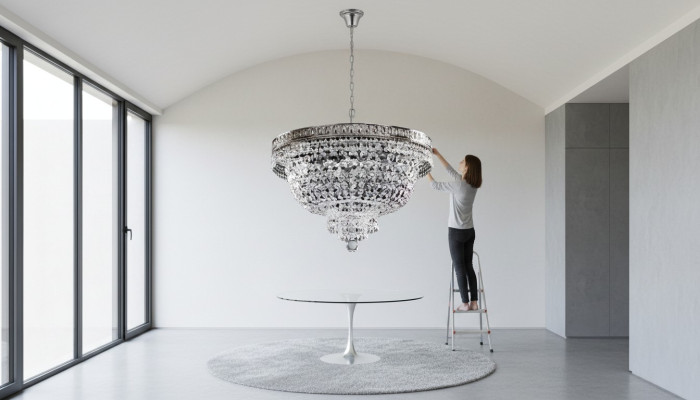 Ronde plafondlamp Kristallen plafondlamp Luxe zilveren kroonluchter Luchter