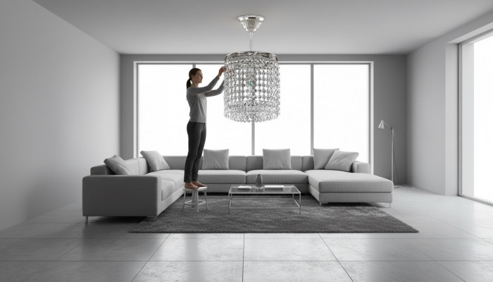 Luster plafondlamp Kristal plafondlamp Luxe zilveren kroonluchter