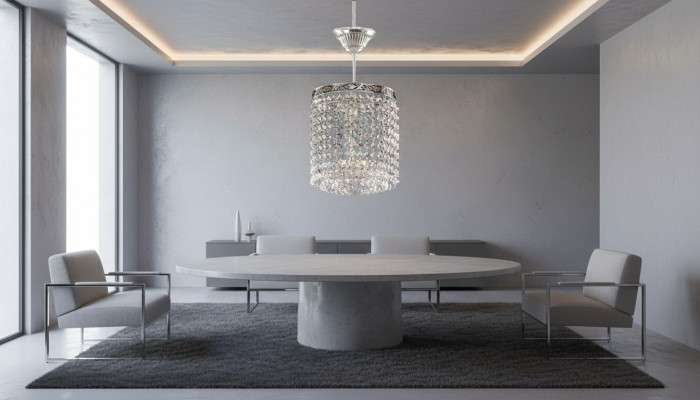 Luster plafondlamp Kristal plafondlamp Luxe zilveren kroonluchter