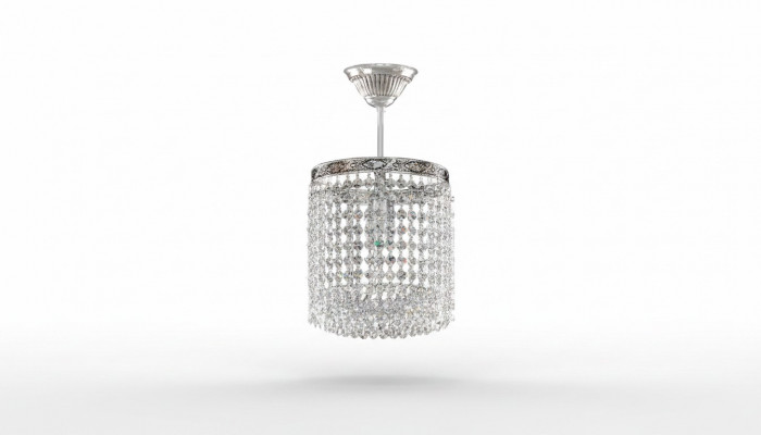 Luster plafondlamp Kristal plafondlamp Luxe zilveren kroonluchter