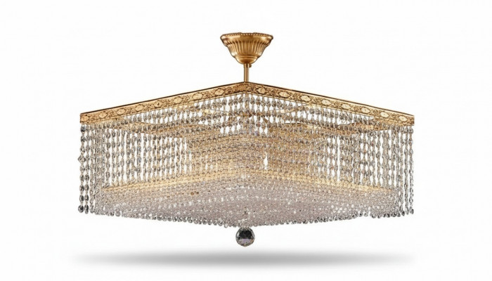 Luxe kroonluchter plafondlamp goud kristal kunst