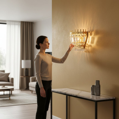 Wandlampen Wandlamp Kroonluchter Wandlampen Kristal Goud