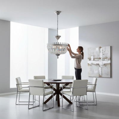 Hanglamp Luxe Zilveren Kroonluchter Plafondlamp Luchter Kristal