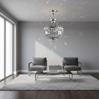 Hanglamp Luxe Zilveren Kroonluchter Plafondlamp Luchter Kristal
