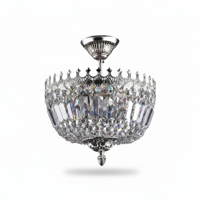 Hanglamp Luxe Zilveren Kroonluchter Plafondlamp Luchter Kristal
