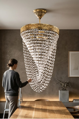 Kroonluchter plafondlamp Luxe Goud Plafondlamp Kristal Art