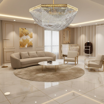Plafondlamp Luxe Gouden Kroonluchter Plafondlamp Kroonluchter Kristal Kunst
