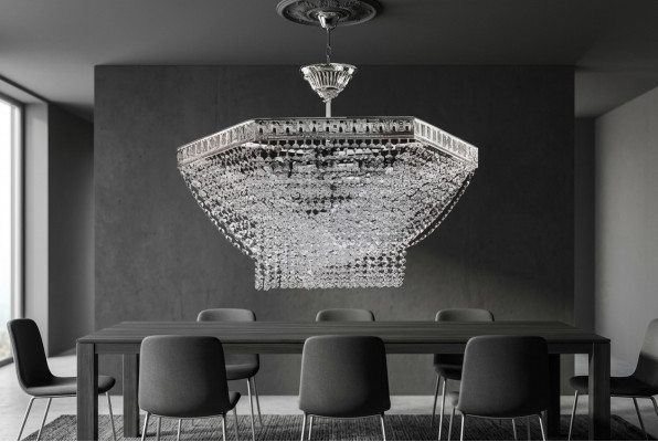 Luxe kroonluchter plafondlamp zilveren kroonluchter plafondlamp kristal
