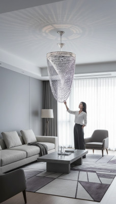 Kroonluchter Plafondlamp Luxe Zilveren Plafondlamp Kroonluchter Kristal
