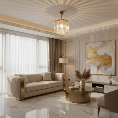 eckenlamp Plafondlamp Luxe Gouden Kroonluchter Kroonluchter Kristal Kunst