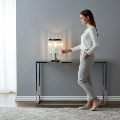 Tafellamp Tafellamp Lamp Verlichting Zilver Lampen Tafel Kristal