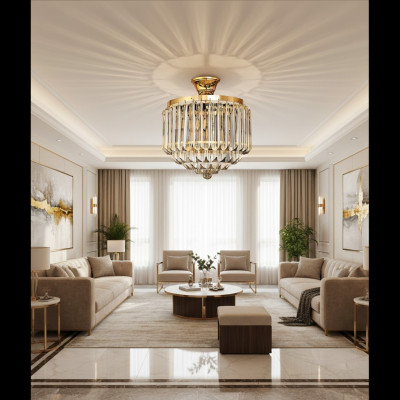 Hanglamp Luxe Gouden Kroonluchter Plafondlamp Kandelaar Kristal Art