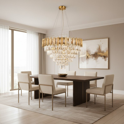 Lustre kroonluchter plafondlamp luxe goud plafondlamp kristal