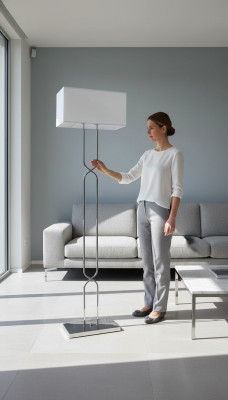 Vloerlamp Staande lamp Stand Verlichting Lampen Lamp Wit Modern Metaal