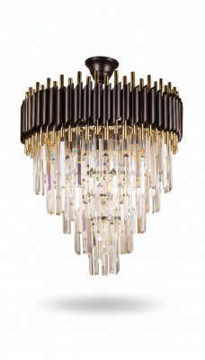 Luxe kroonluchter plafondlamp goud plafondlamp luchter kristal rond