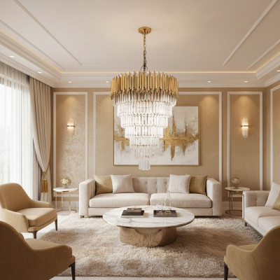 Kroonluchter kroonluchter plafondlamp luxe plafondlamp kristal goud kegel