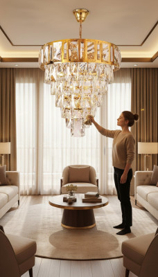 Plafondlamp kroonluchter luxe goud plafondlamp luster kristal armatuur